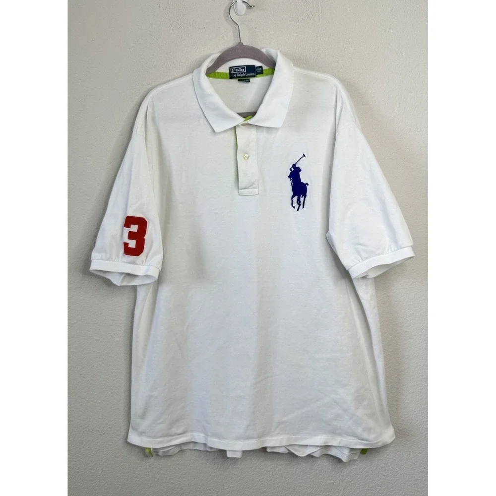Polo Ralph Lauren Big Pony Polo Shirt Men's 2XLT Tall White Short‎ Sleeve Golf